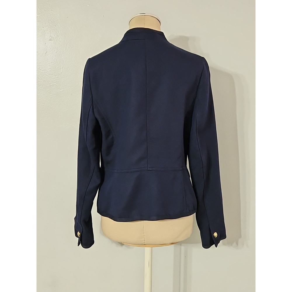 Talbots Navy Blue Military Jacket Gold Buttons Size 8 - Picture 4 of 9